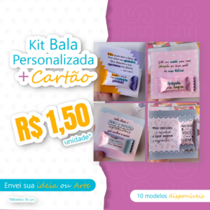 Kit Bala Personalizada + Cartão